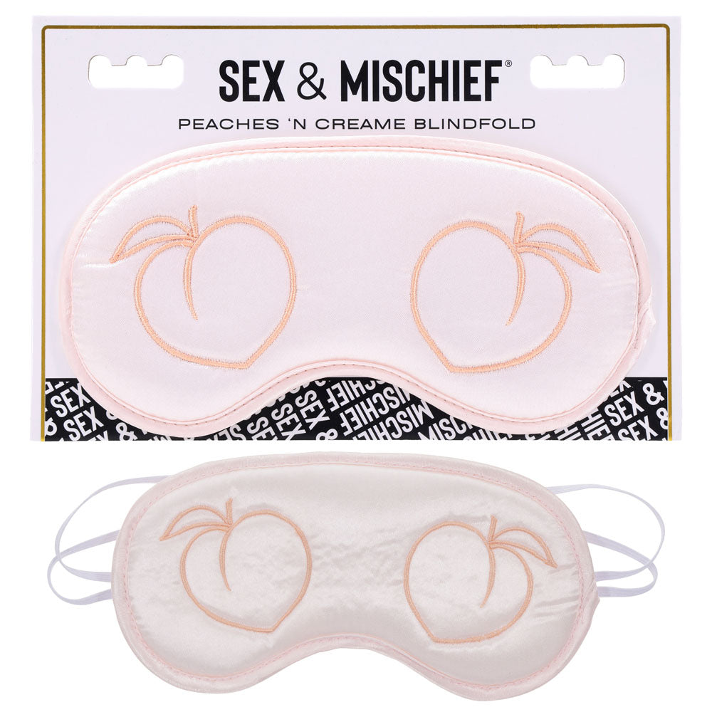 Sex and Mischief Peaches and Cream Blindfold Peach Eyemask Secondary image