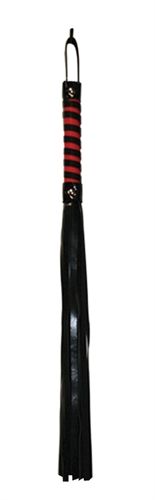 Sex and Mischief Stripe Flogger – 32-Inch Leather Flogger Secondary image