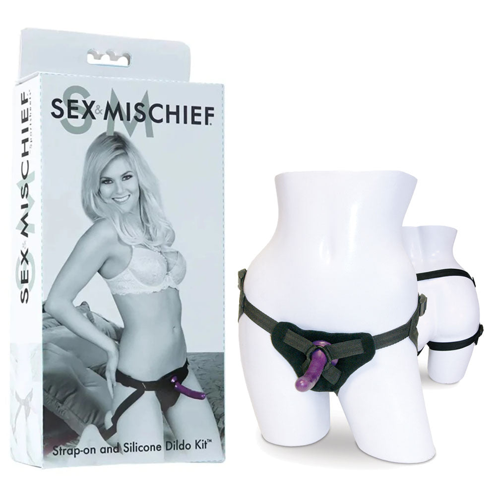 Sex and Mischief Strap-On and Silicone Dildo Kit – Adjustable Strap-On Kit > Dildos > Strap On Harnesses Main image