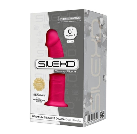 SilexD 6 Inch Model 2 Pink Premium Dual Density Silicone Dildo with Strong Suction Cup DONGS