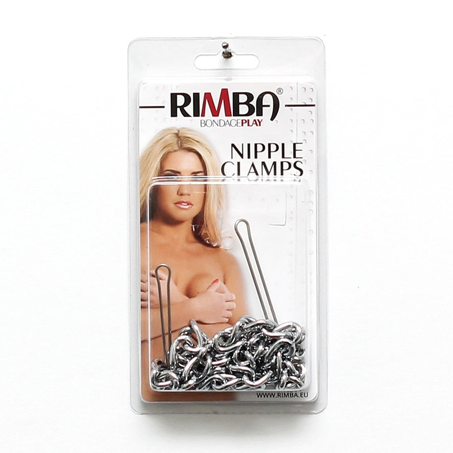 Silver Nipple Clamps With Double Chain > Bondage Gear > Nipple Clamps