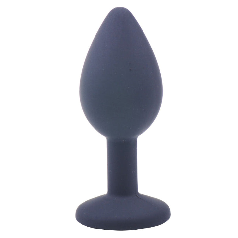 Small Black Jewelled Silicone Butt Plug > Anal Range > Jewel Butt Plugs