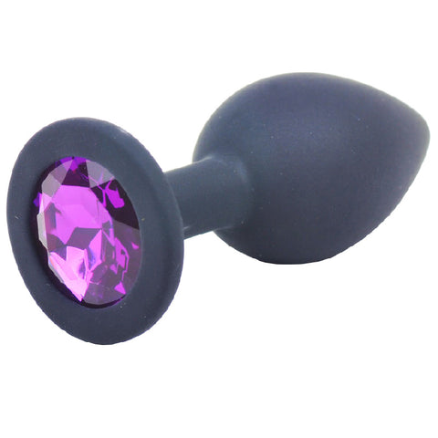 Small Black Jewelled Silicone Butt Plug Default Title > Anal Range > Jewel Butt Plugs
