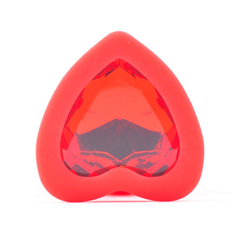 Small Heart Shaped Diamond Base Red Butt Plug > Anal Range > Jewel Butt Plugs
