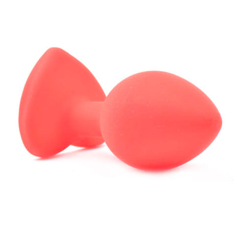 Small Heart Shaped Diamond Base Red Butt Plug > Anal Range > Jewel Butt Plugs