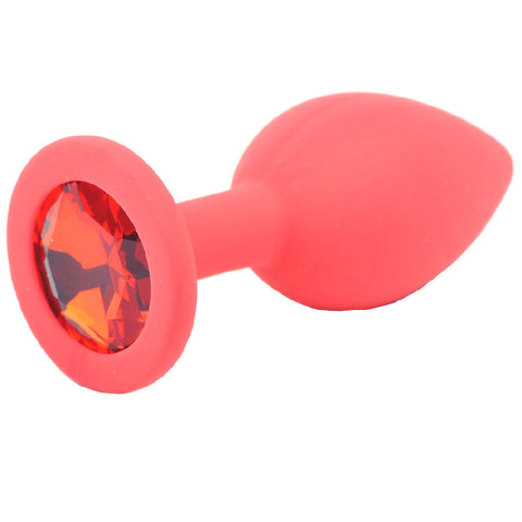 Small Red Jewelled Silicone Butt Plug Default Title > Anal Range > Jewel Butt Plugs