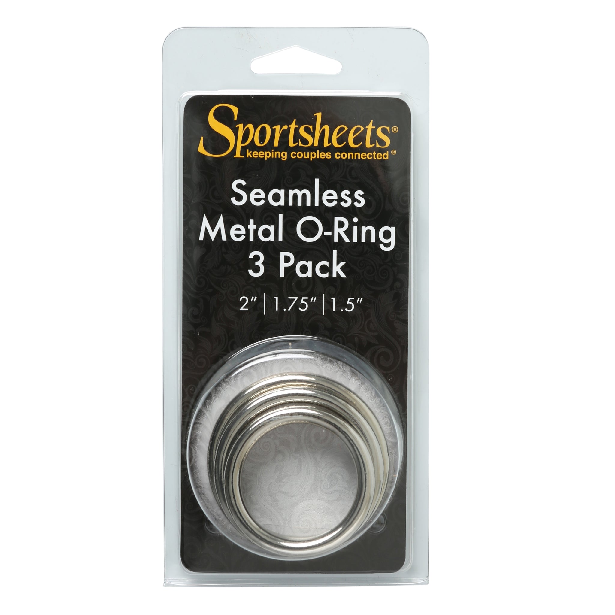 Sportsheets Seamless Metal O-Rings Set – Nickel-Free Metal 1.5 Inch, 1.75 Inch, 2 Inch Rings Accessory > Dildos > Strap On Harnesses