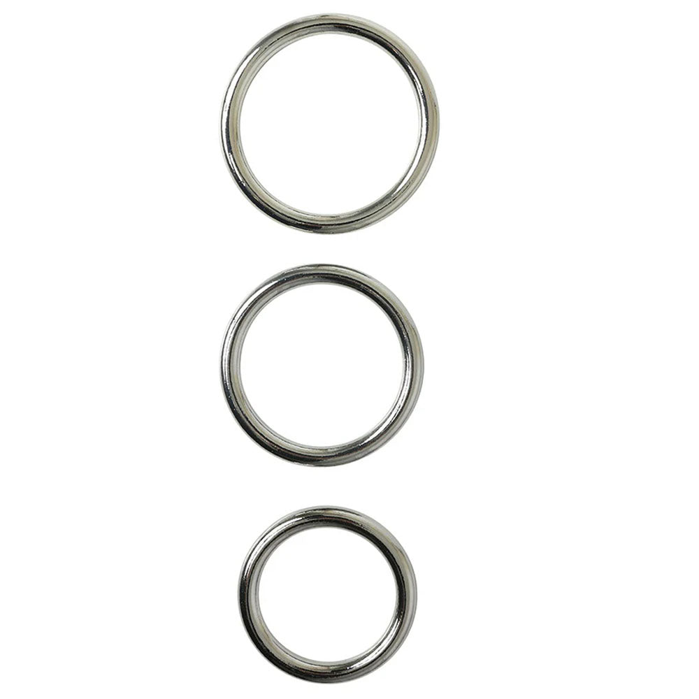 Sportsheets Seamless Metal O-Rings Set – Nickel-Free Metal 1.5 Inch, 1.75 Inch, 2 Inch Rings Accessory > Dildos > Strap On Harnesses Main image