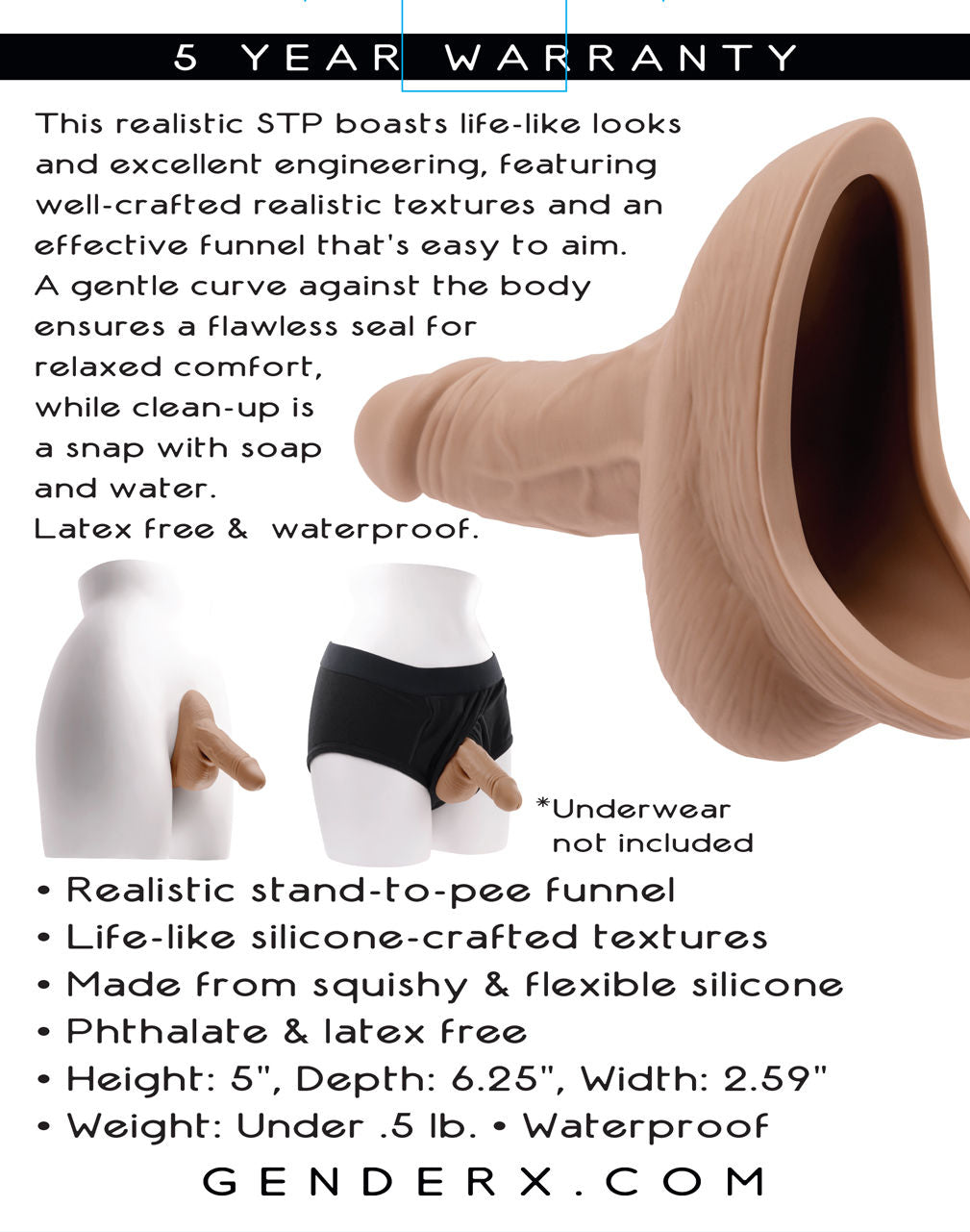 Stand to Pee Silicone Medium Size Realistic Packer Secondary image