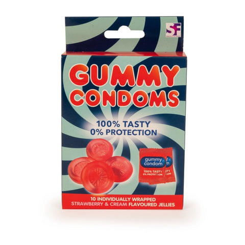 Strawberry Flavoured Edible Gummy Condoms 10 Novelty Pack > Relaxation Zone > Edible Treats