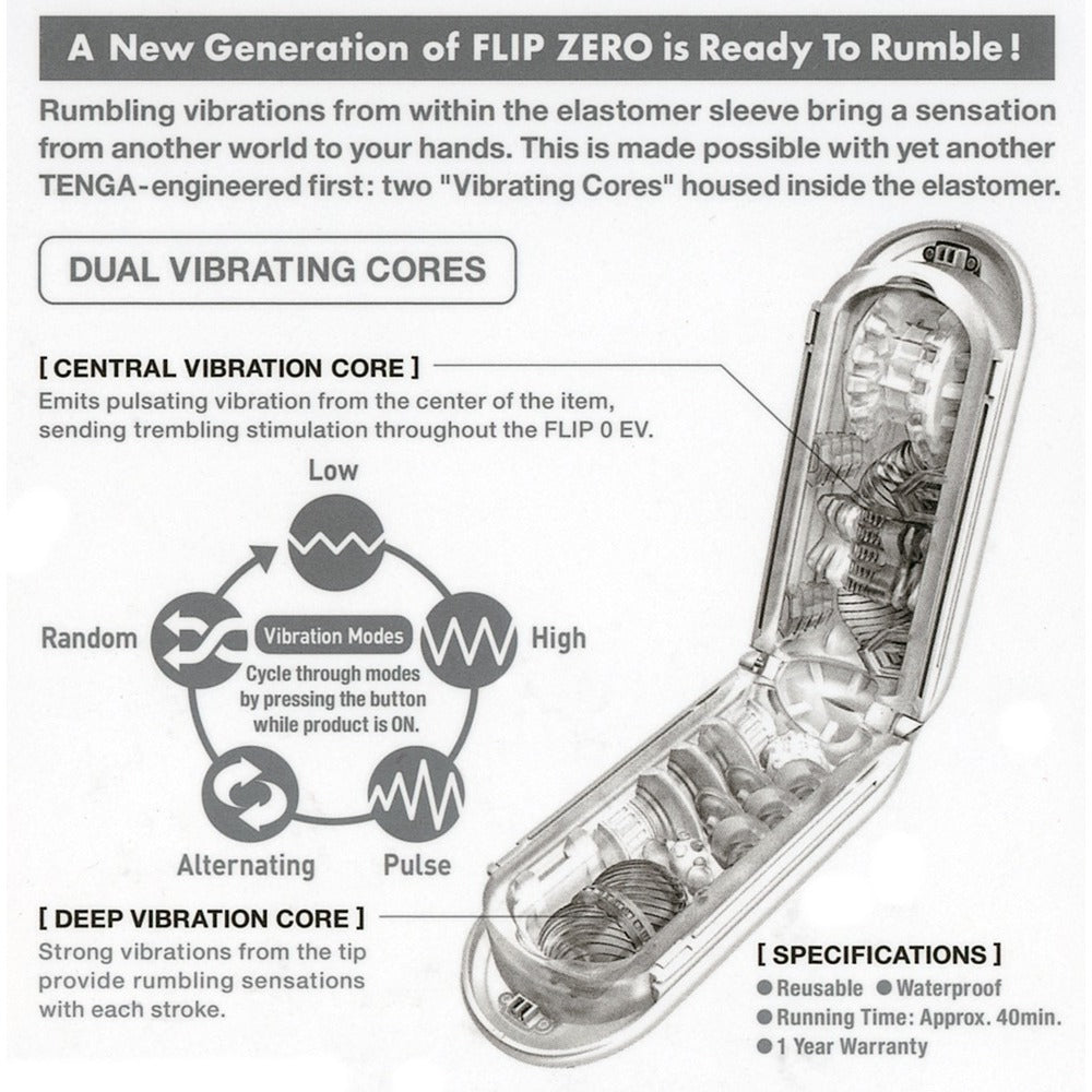 Tenga Flip 0 Zero Vibrating Masturbator > Sex Toys For Men > Vibrating Masturbators