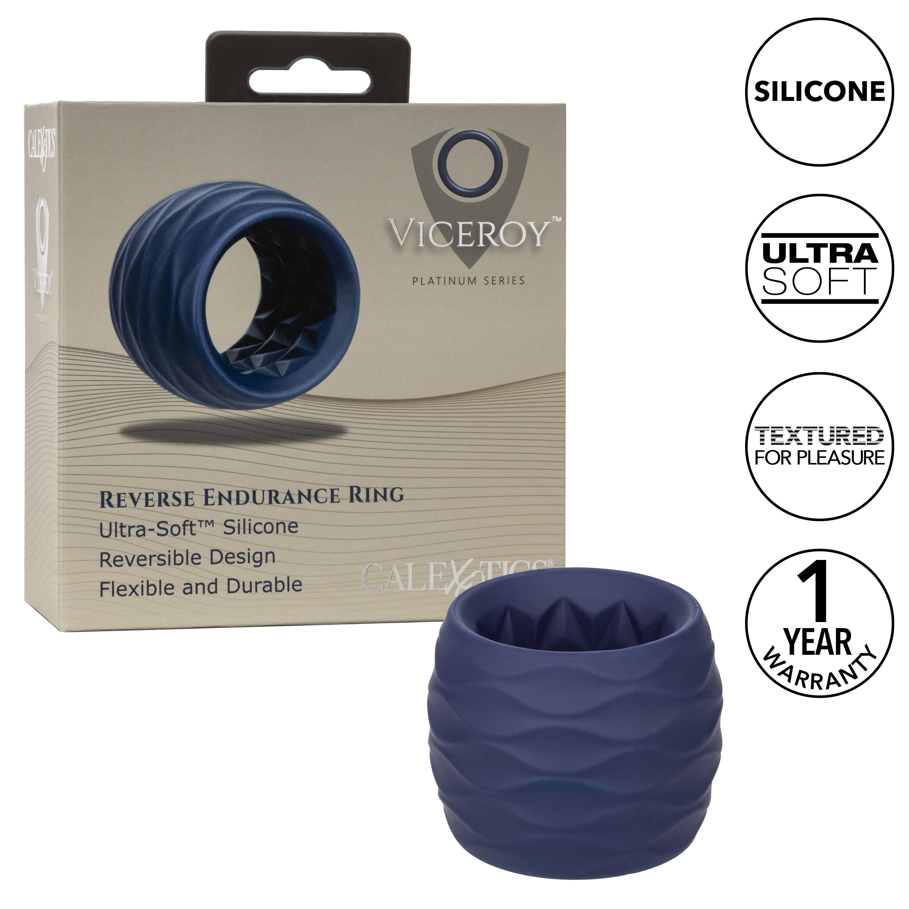 Viceroy Reverse Endurance (Silicone) – Dual Texture Stretchy Cock Ring Default Title > Cock Ring > Single