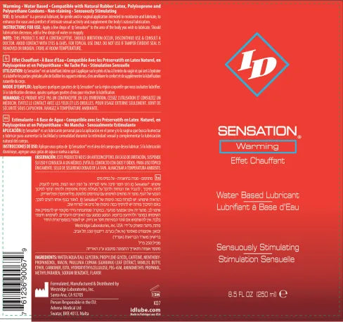 ID Sensation Warming Water-Based Lubricant – 8.5 Oz Water-Based Lubricant Secondary image