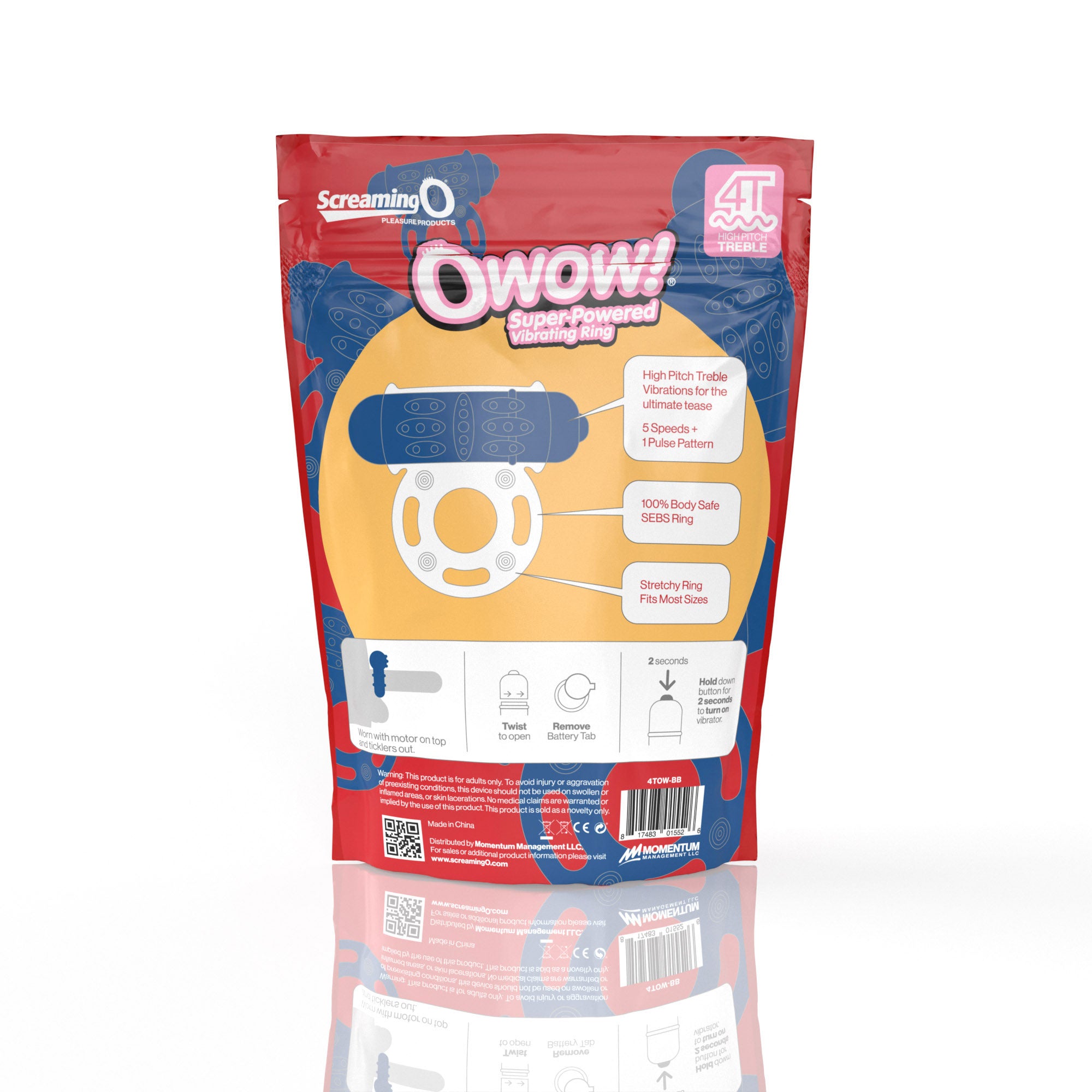 Owow 4T OWow Vibrating Ring – Body-Safe SEBS Material Ring with High Pitch Treble Vibrations > Cock Ring > Vibrating