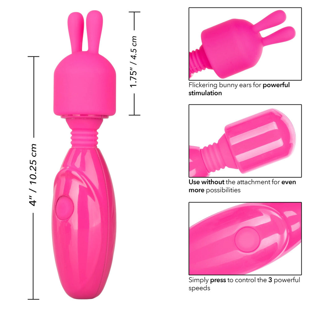 Tiny Teasers Bunny Vibrator Rechargeable Mini Travel Wand Vibrator > Sex Toys For Ladies > Clitoral Vibrators and Stimulators