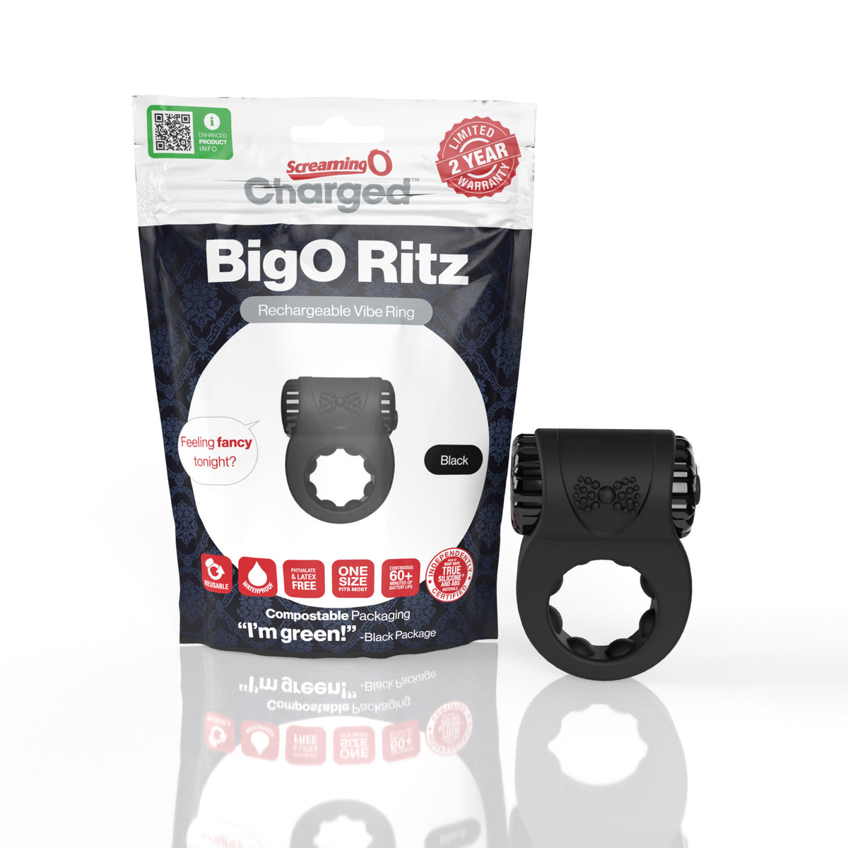 Screaming O Ritz Vibrating Pleasure Ring – Rechargeable Silicone Vibrating Ring > Cock Ring > Vibrating