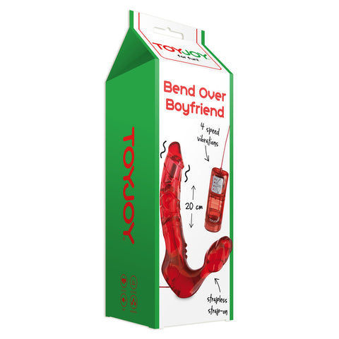 ToyJoy Bend Over Boyfriend (Red) – Strapless Vibrating Strap-On > Realistic Dildos and Vibes > Strapless Strap Ons