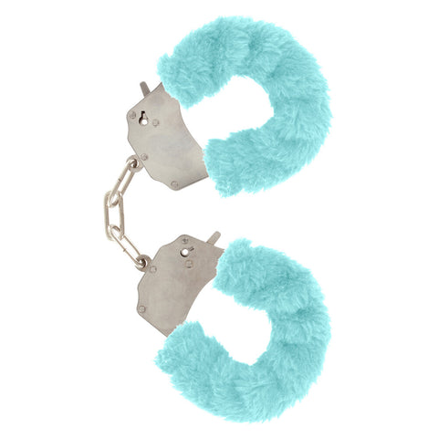 ToyJoy Furry Fun Aqua Wrist Cuffs – Faux Fur Lined Restraints Default Title > Bondage Gear > Handcuffs