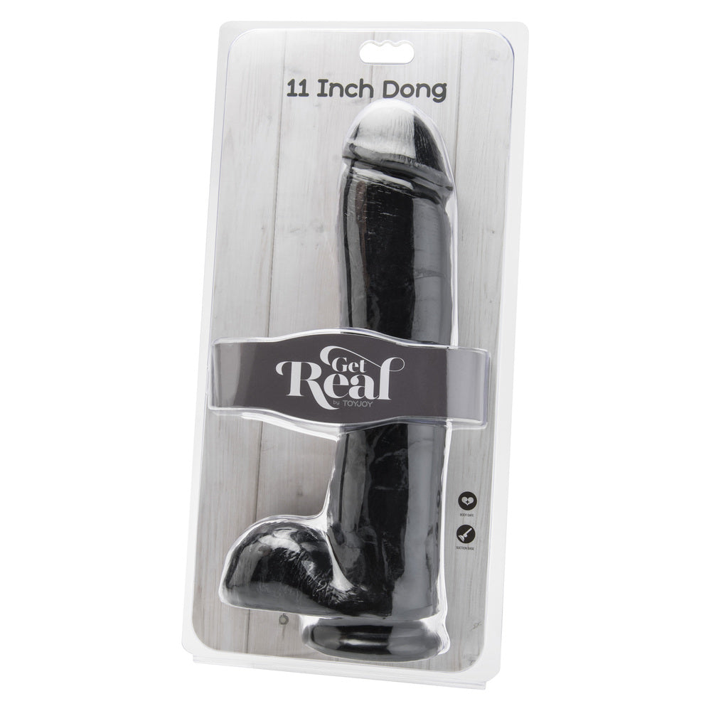ToyJoy Get Real 11 Inch Dong With Suction Cup Base Black > Realistic Dildos and Vibes > Penis Dildo