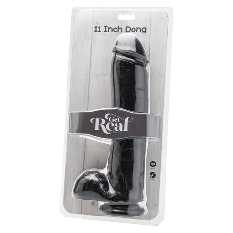 ToyJoy Get Real 11 Inch Dong With Suction Cup Base Black > Realistic Dildos and Vibes > Penis Dildo