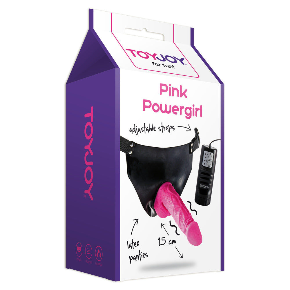 ToyJoy Pink Powergirl Vibrating Strap On Dong Harness > Realistic Dildos and Vibes > Vibrating Strap Ons