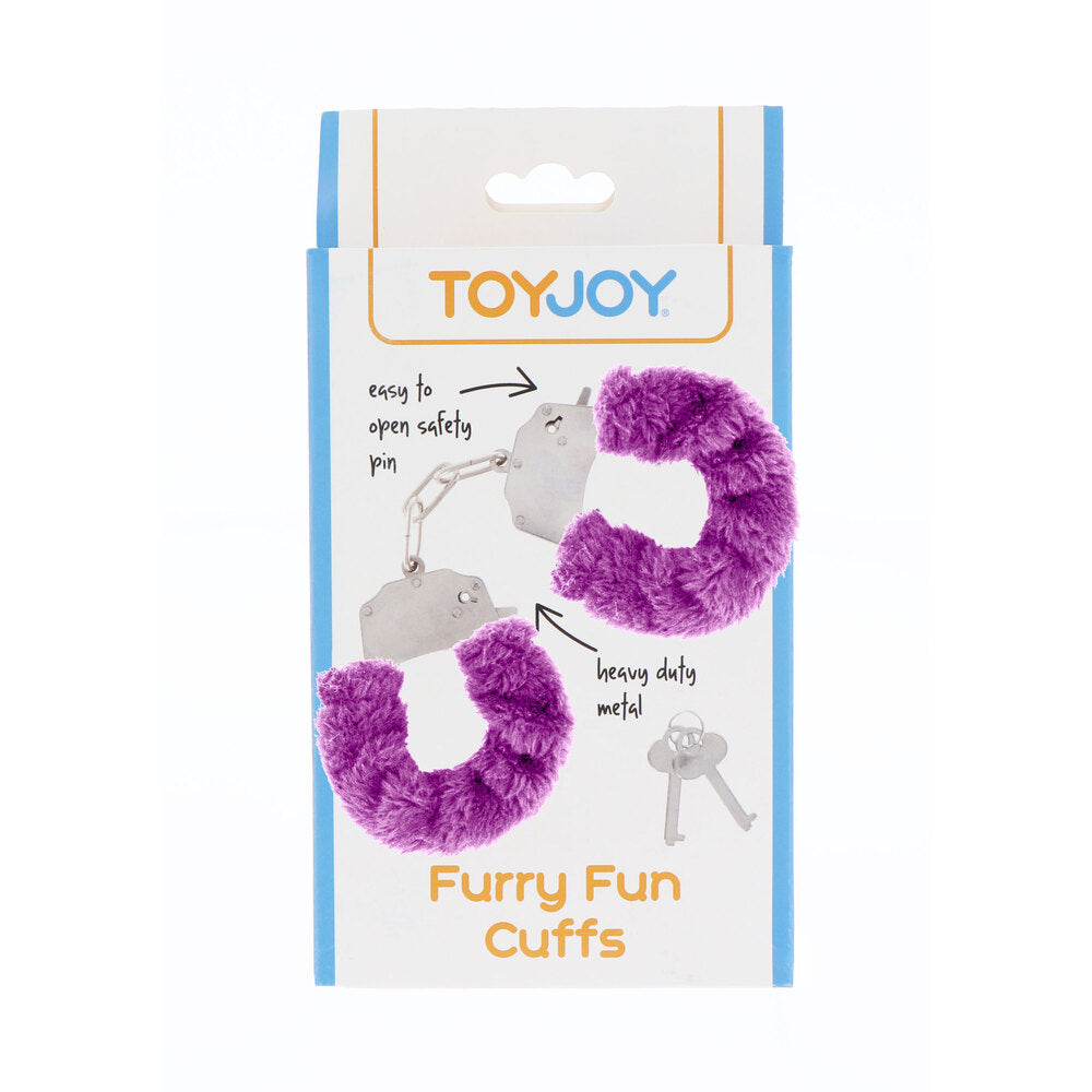 ToyJoy Purple Plush Furry Wrist Cuffs With Safety Keys > Bondage Gear > Handcuffs