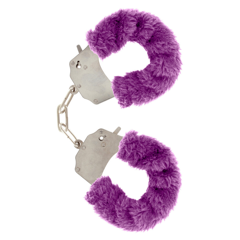 ToyJoy Purple Plush Furry Wrist Cuffs With Safety Keys Default Title > Bondage Gear > Handcuffs