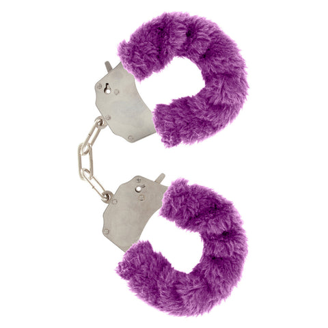 ToyJoy Purple Plush Furry Wrist Cuffs With Safety Keys Default Title > Bondage Gear > Handcuffs