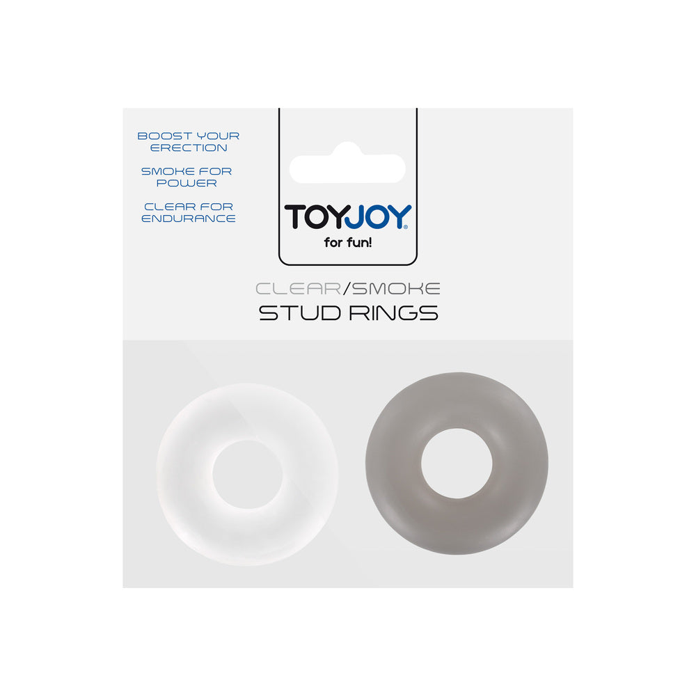ToyJoy Stud Cock Rings (White Black) – Stretchy Plastic Rings COCK RING Set