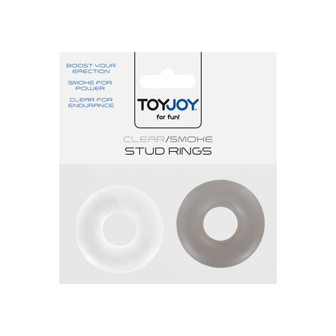 ToyJoy Stud Cock Rings (White Black) – Stretchy Plastic Rings COCK RING Set