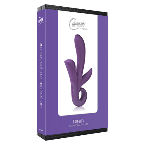 ToyJoy Trinity Silicone Triple Pleasure Vibrator Purple VIBRATORS-RABBIT-MULTI