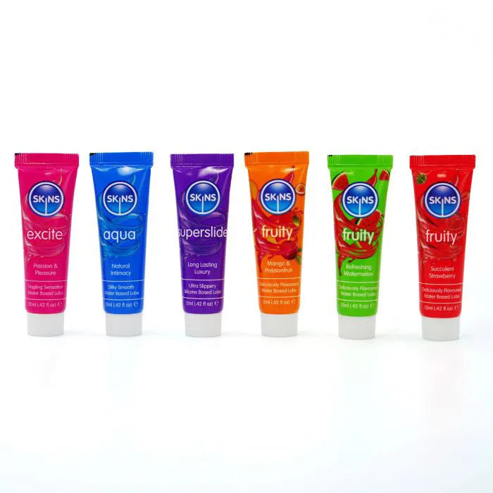 Skins Vital and Fruity Sampler 12ml Tubes 6 Pack – Flavored Lubricant Set Secondary image