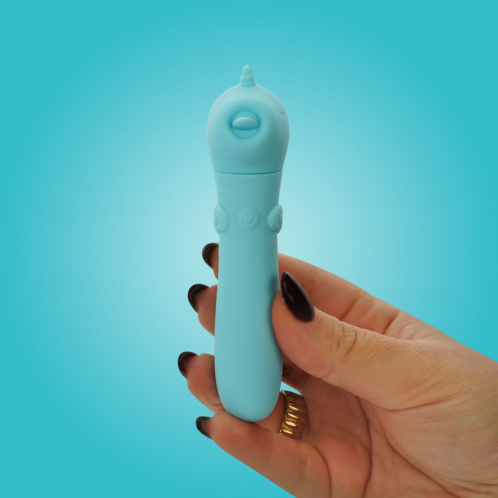 Karma Lilac Unihorn USB – Compact Rechargeable Silicone Vibrating Bullet Secondary image