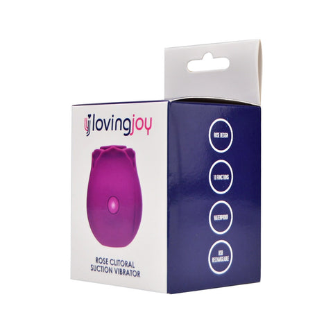 Loving Joy Rose Toy (Purple) – Waterproof USB Rechargeable Clitoral Suction Vibrator Rose Stimulators