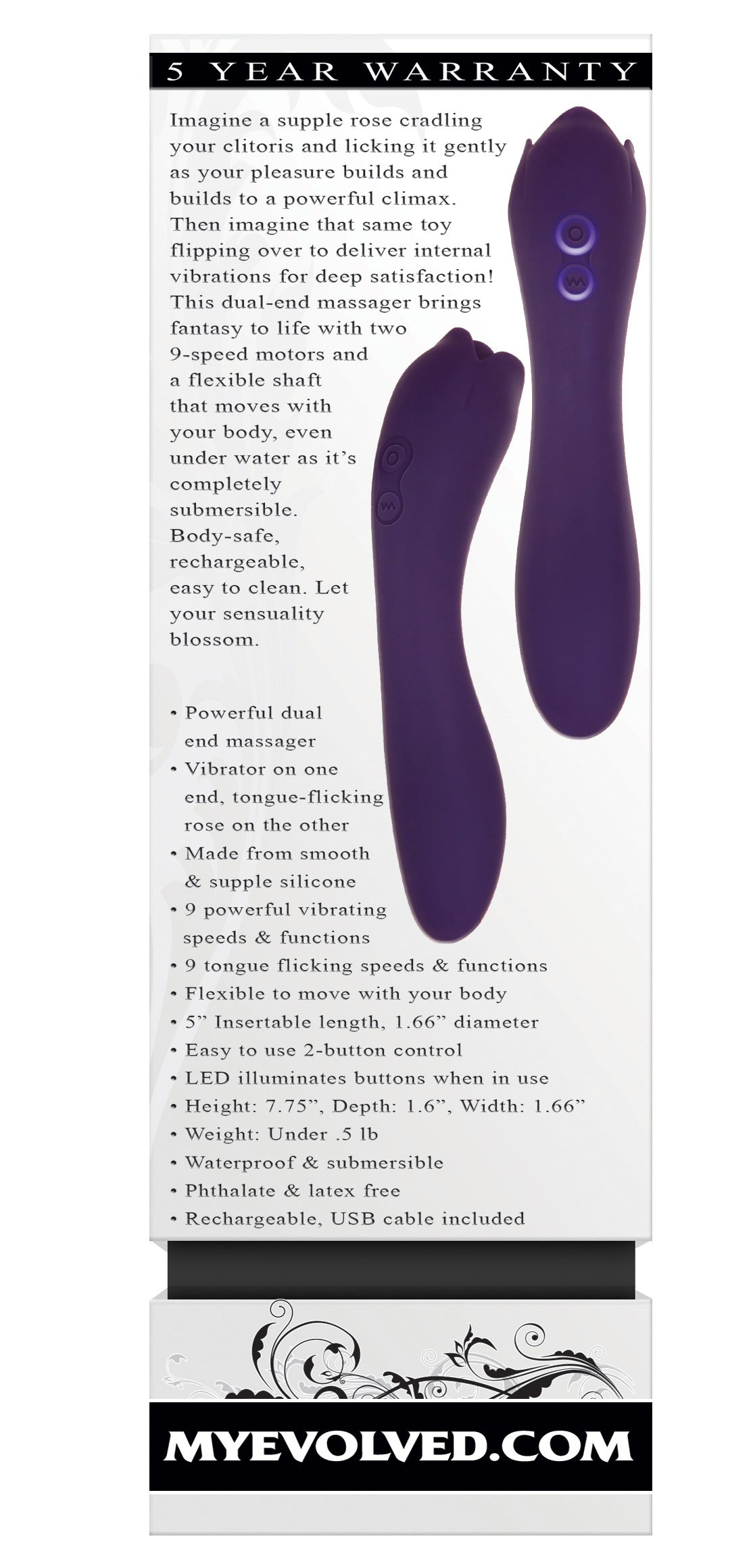 Evolved Thorny Rose Dual End Massager – Silicone Dual-Ended Massager > Vibrators > Standard Vibrators