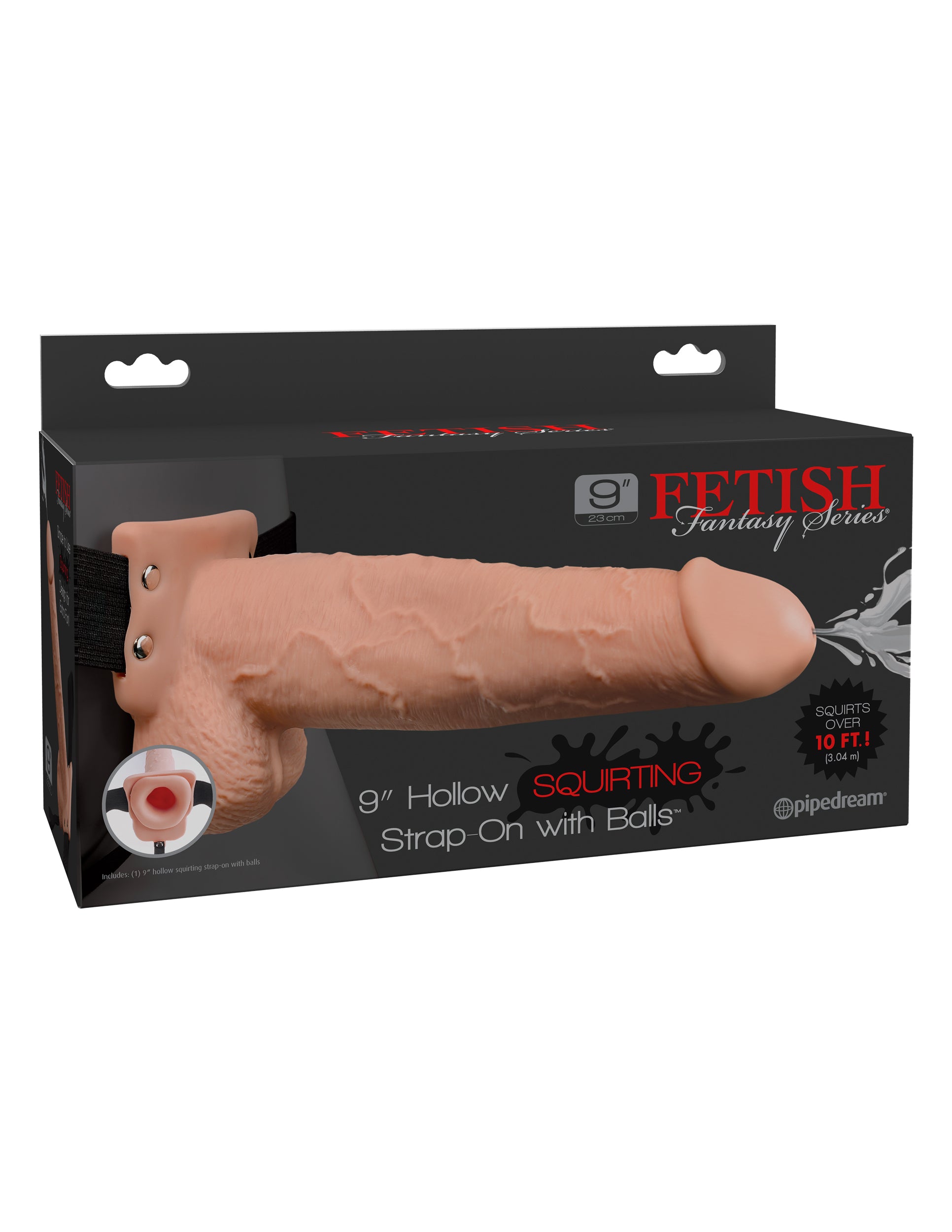 Fetish Fantasy 9-Inch Hollow Squirting Strap-On with Balls – Hollow Strap-On Beige > Dildos > Strap On Dildos