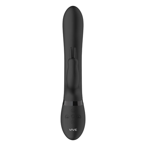 Vive Amoris Black Rabbit Vibrator With Beaded Shaft VIBRATORS-RABBIT
