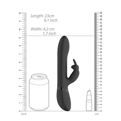 Vive Amoris Black Rabbit Vibrator With Beaded Shaft VIBRATORS-RABBIT