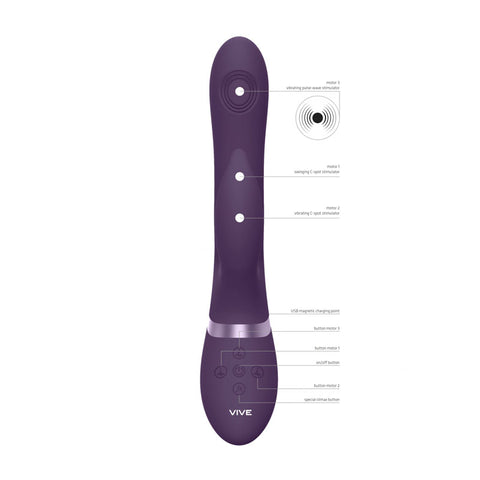 Vive AIMI 3x Motor Swinging Rabbit - 22.3 cm USB Rechargeable Rabbit Vibrator VIBRATORS-RABBIT