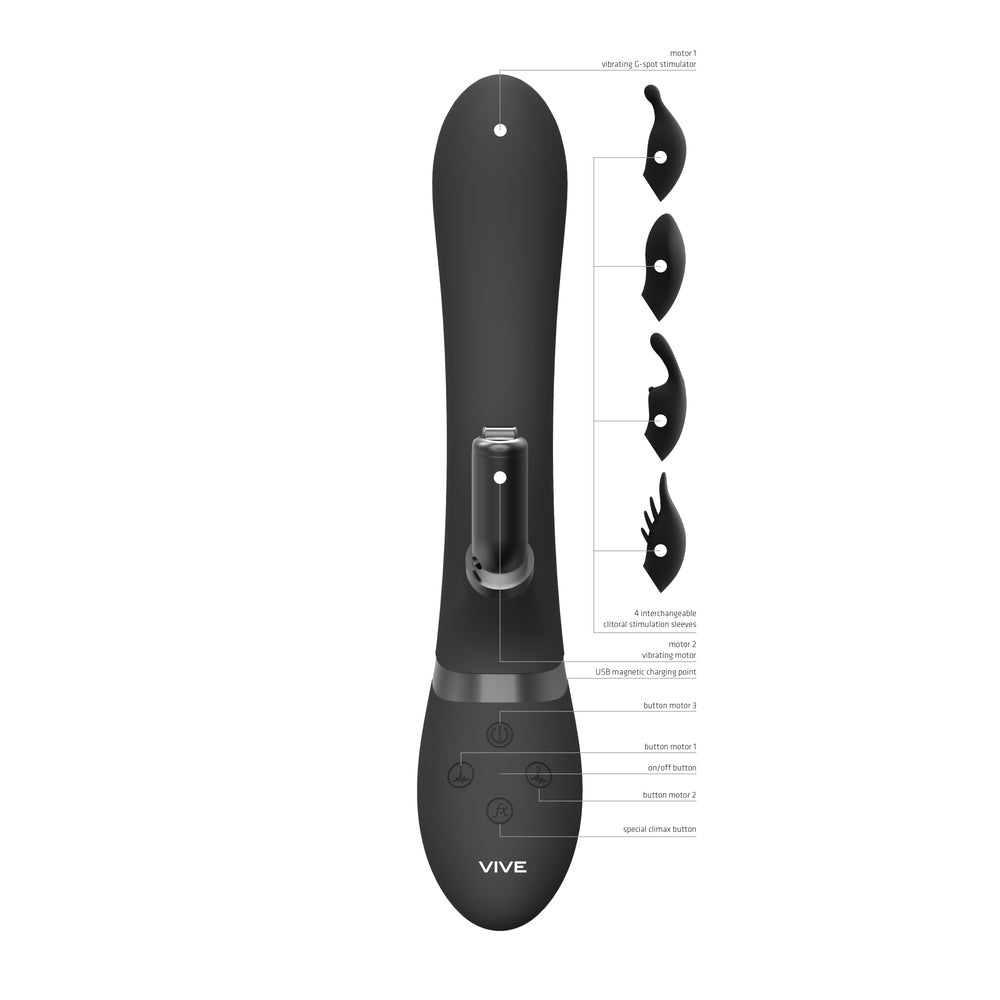 Vive Chou Double Action Interchangeable Rabbit Vibrator VIBRATORS-RABBIT-MULTI