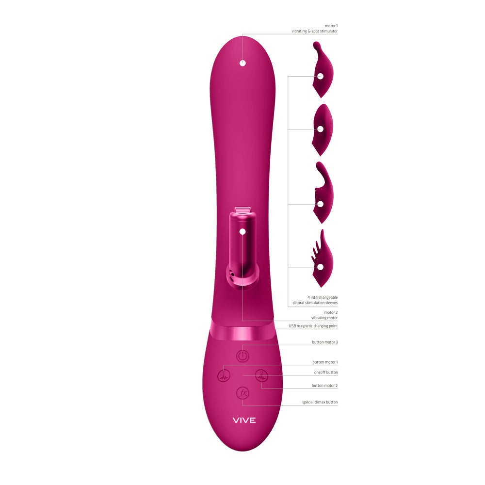 Vive Chou Double Action Interchangeable Rabbit Vibrator VIBRATORS-RABBIT-MULTI