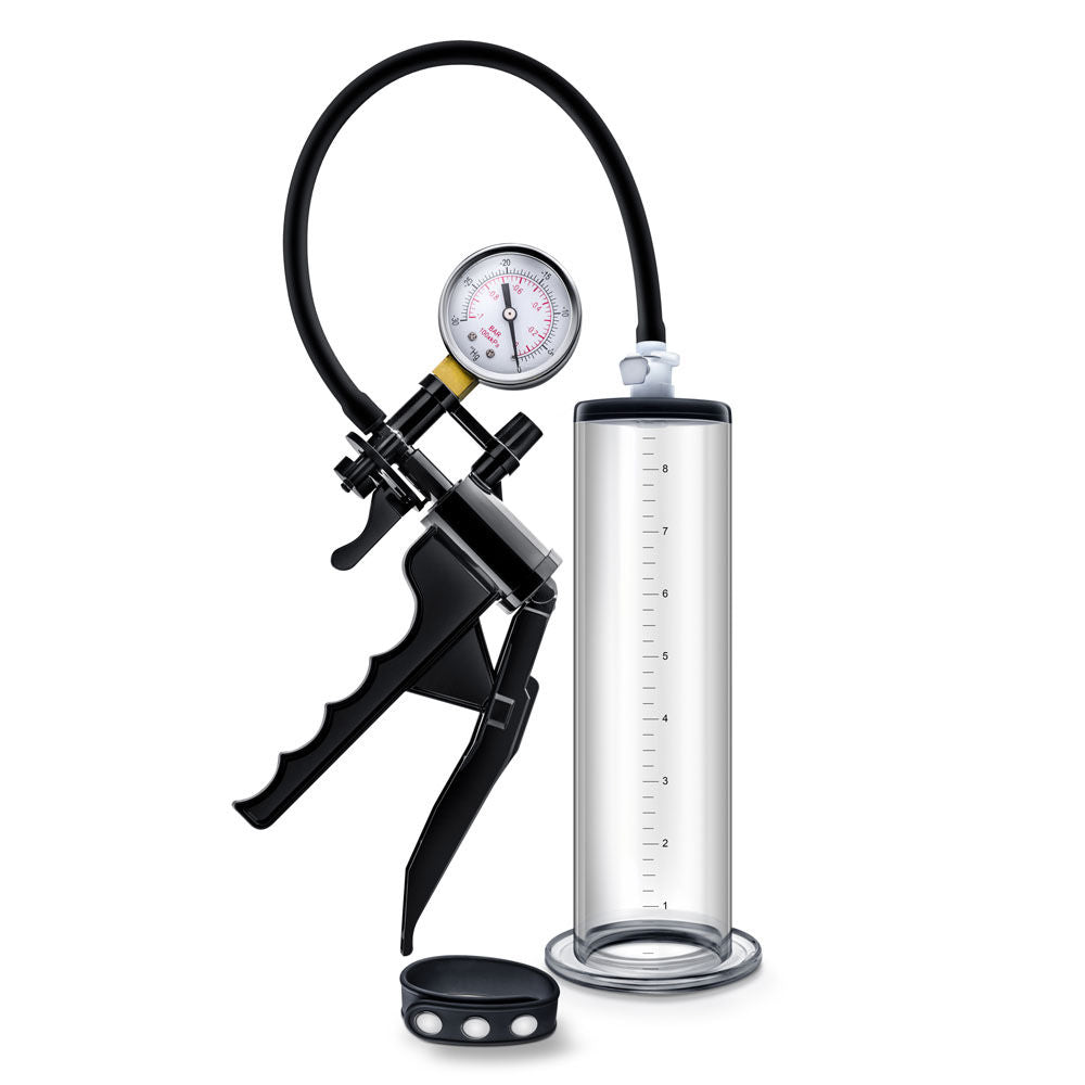 VX8 Premium Penis Pump System with Silicone Cock Strap Clear PUMPS