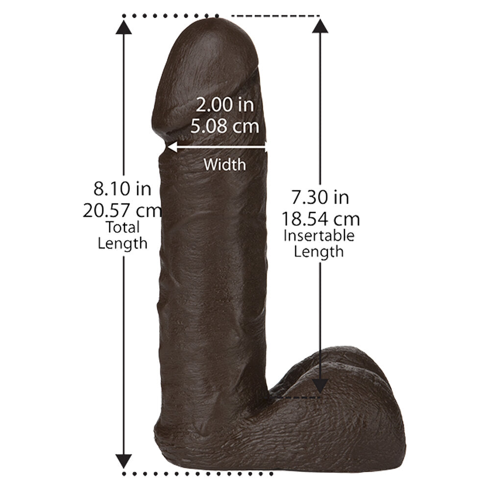 Vaculock 8 Inch Realistic Dildo Attachment Black Firm Skyn > Realistic Dildos and Vibes > Penis Dildo