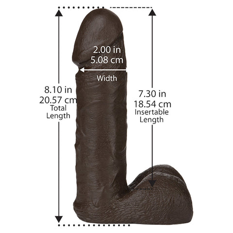 Vaculock 8 Inch Realistic Dildo Attachment Black Firm Skyn > Realistic Dildos and Vibes > Penis Dildo