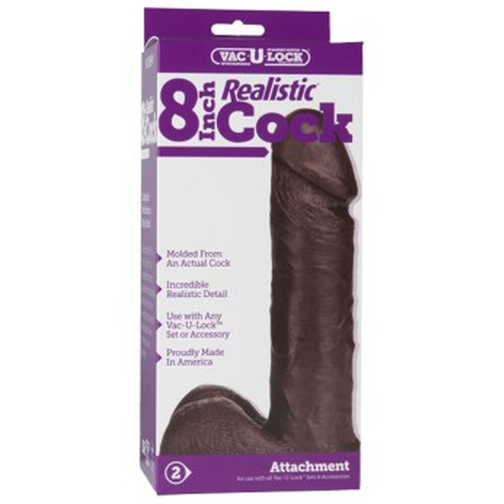 Vaculock 8 Inch Realistic Dildo Attachment Black Firm Skyn > Realistic Dildos and Vibes > Penis Dildo