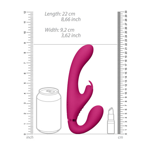 Vive Suki Triple Action (Pink) – Strapless Strap On Vibrator > Realistic Dildos and Vibes > Strapless Strap Ons
