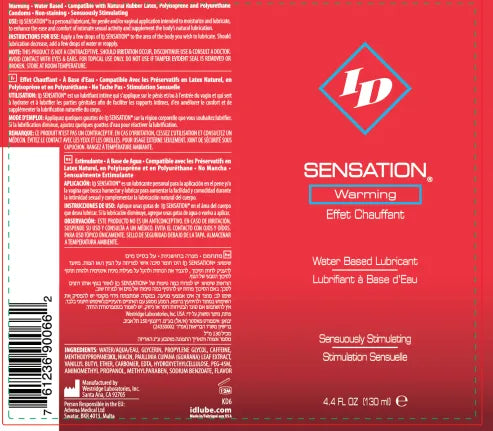 ID Sensation Warming Water-Based Lubricant 4.4 Oz – Water-Based Intimate Lubricant Secondary image