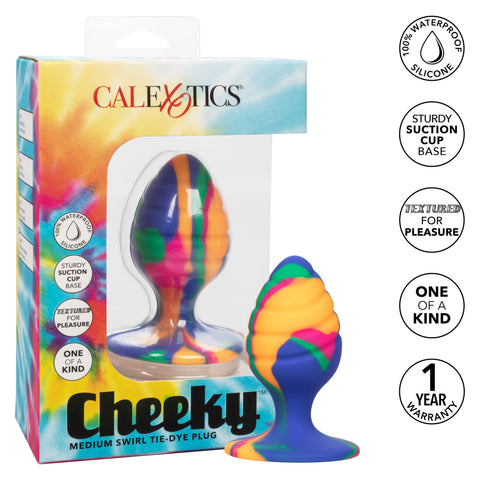 Cheeky Medium Swirl Tie Dye Butt Plug Butt Plugs
