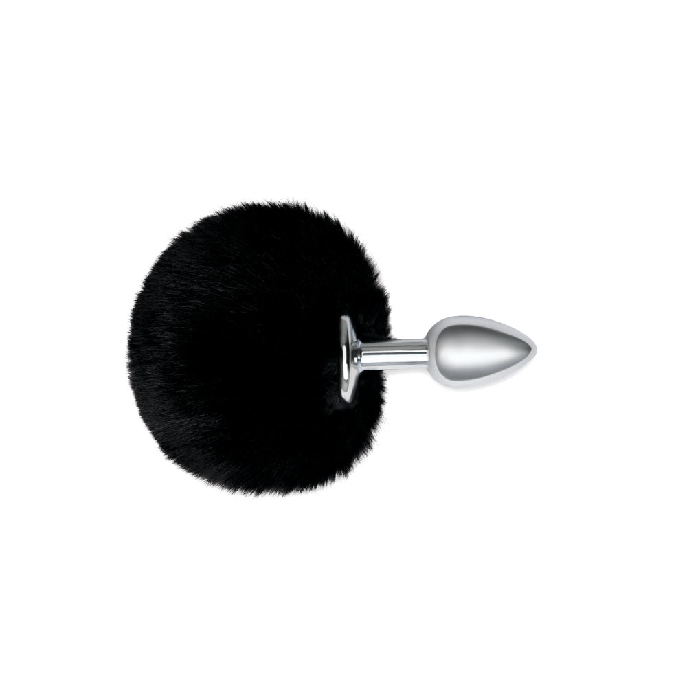 WhipSmart Furry Tales Bunny Tail Black Metal Plug Adult Sex Toy Tails