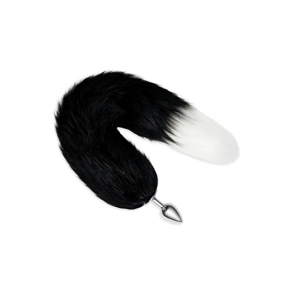 Furry Tales Black Foxtail Butt Plug 14 Inch Tail With Metal Plug Default Title > Anal Range > Tail Butt Plugs